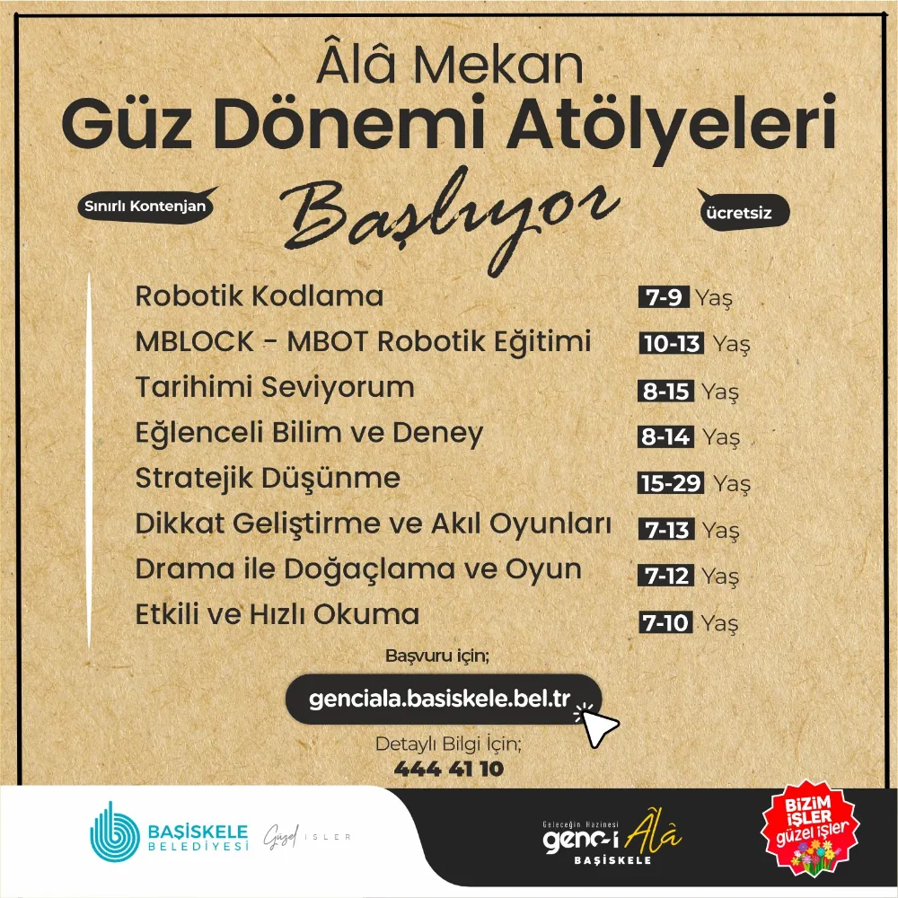 Âlâ Mekan Güz Dönemi Atölyeleri Başlıyor