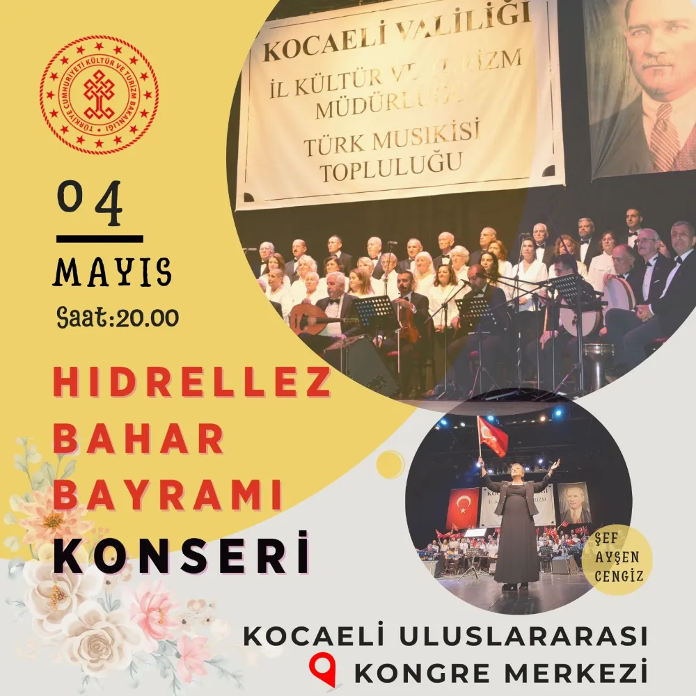 Hıdrellez Bahar Bayramı konseri 4 Mayıs’ta   KOCAELİ KONGRE MERKEZİ’NDE YAPILACAK