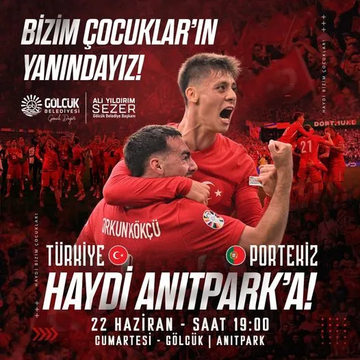 HAYDİ GÖLCÜK, MİLLİ HEYECANI HEP BİRLİKTE ANITPARK