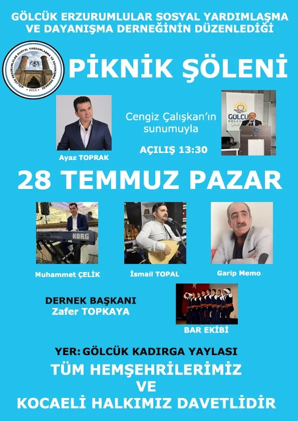 Erzurumlular pazar günü piknik şöleninde buluşuyor