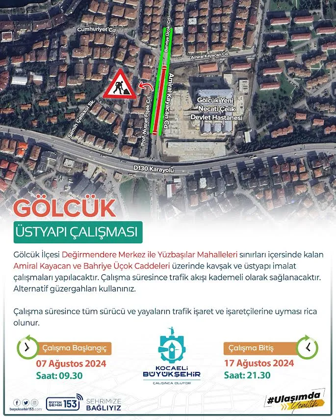 Değirmendere’de o caddelerde trafik kademeli olarak sağlanacak