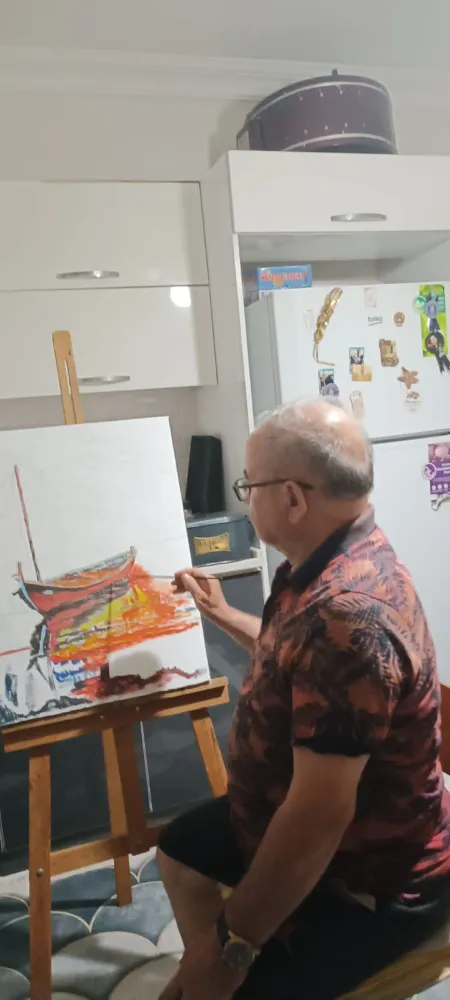 Ressam İsmet Çetin altıncı sergisine hazırlanıyor