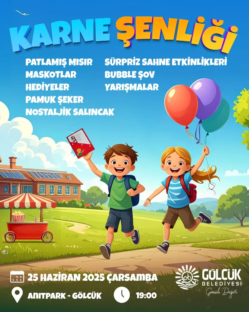GÖLCÜK’TE KARNE ŞENLİĞİ COŞKUSU BAŞLIYOR