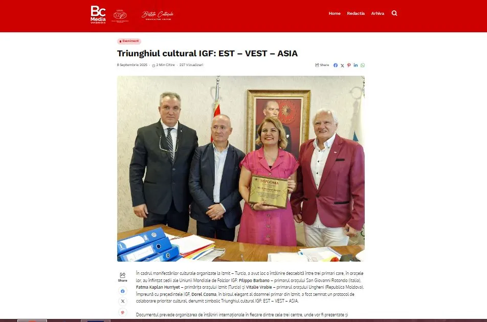 İzmit’te imzalanan kültürel iş birliği Romanya basınında