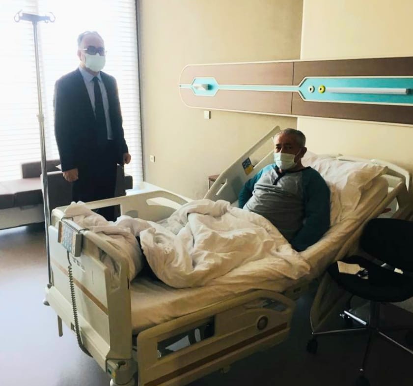 Kaymakam Karabulut’tan Başkan Arslan’a geçmiş olsun ziyareti