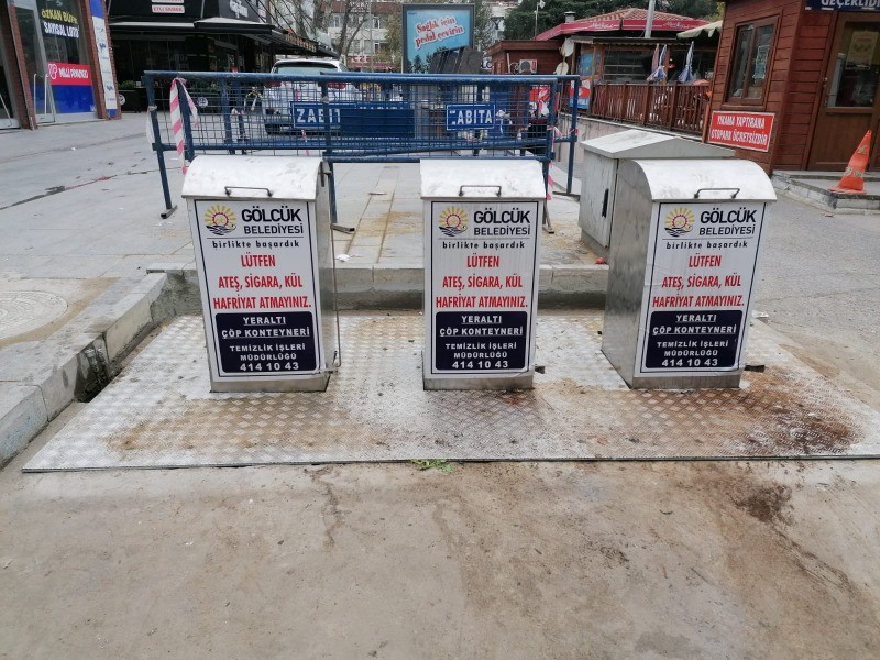 Cumhuriyet Caddesi üzerindeki yer altı çöp konteynırı tamamlandı