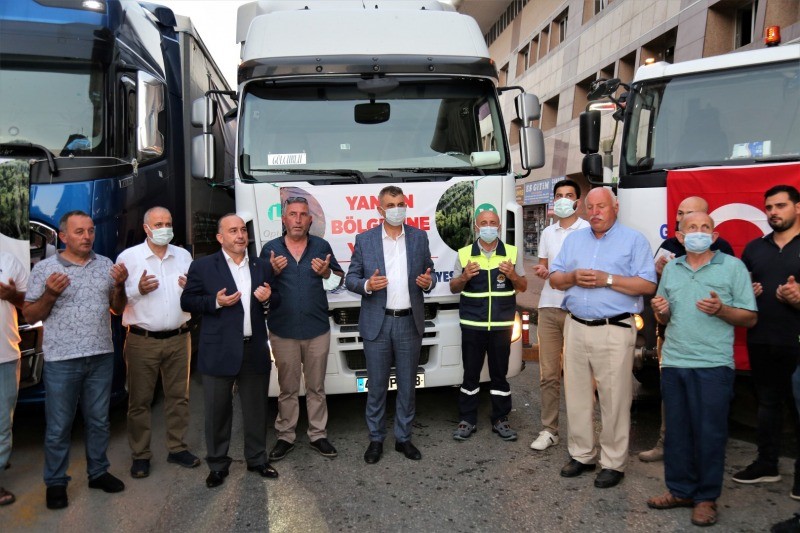 Yangın bölgesine Belediye 2 tır ve 1 su tankeri daha gönderdi GÖLCÜK HASSASİYETİ