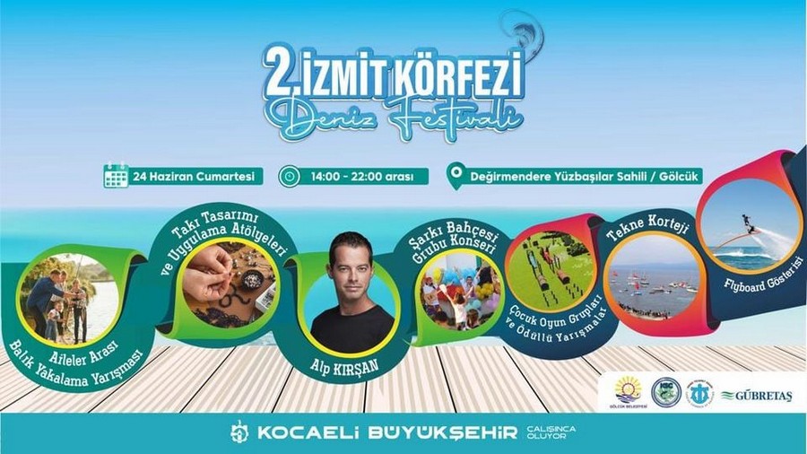 2. İzmit Körfezi Deniz Festivali Cumartesi Günü DEĞİRMENDERE YÜZBAŞILAR SAHİLİ’NDE GERÇEKLEŞECEK