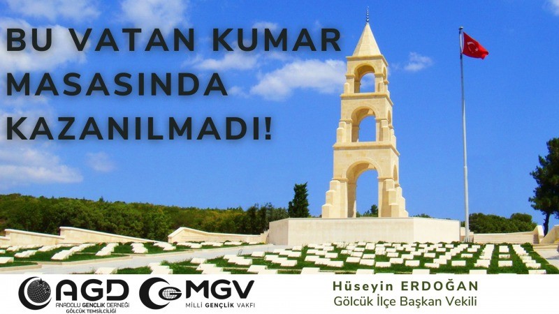 AGD Gölcük İlçe Başkan Vekili Hüseyin Erdoğan, ‘BU VATAN KUMAR MASASINDA KAZANILMADI!’