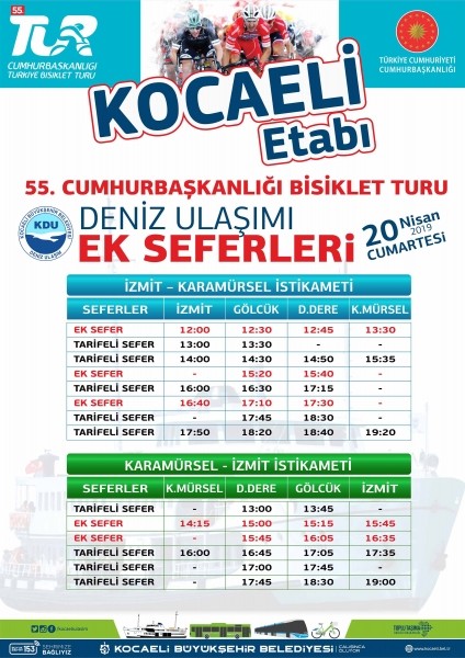 Cumhurbaşkanlığı Bisiklet Turu için deniz ulaşımına ek sefer