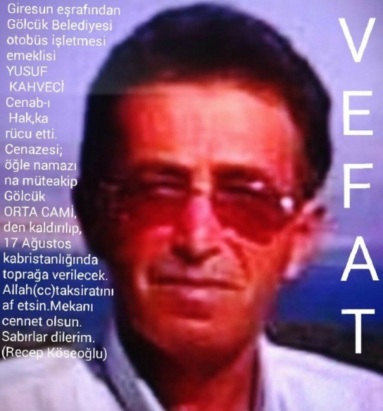 Gölcük değerli bir evladını kaybetti YUSUF KAHVECİ KANSERE YENİK DÜŞTÜ