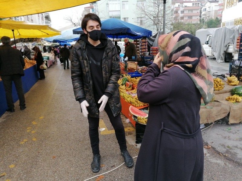 Değirmendere Cumartesi pazarında Corona virüs tedbiri MASKESİ OLMAYANLAR PAZARA ALINMADI