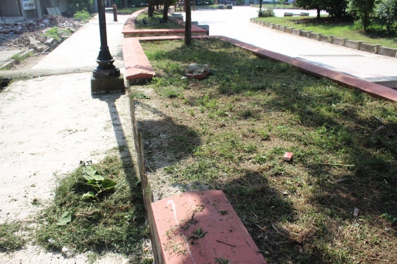 Cumhuriyet Park’ında yabani otlar temizlendi