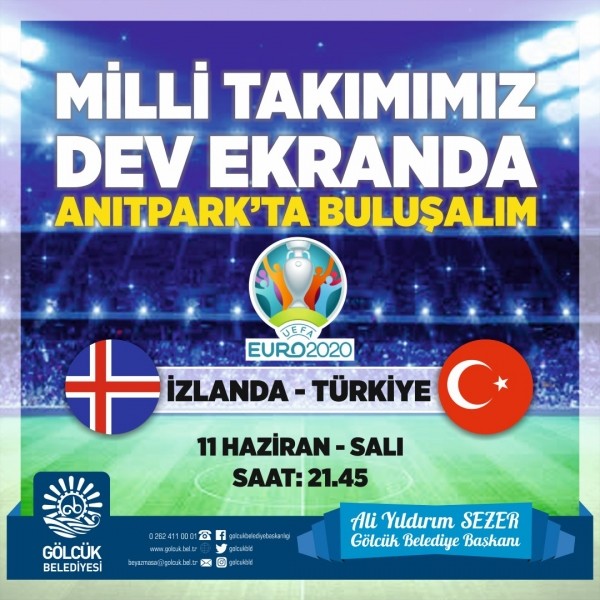 İZLANDA MAÇI DEV EKRANDA ANITPARK’TA