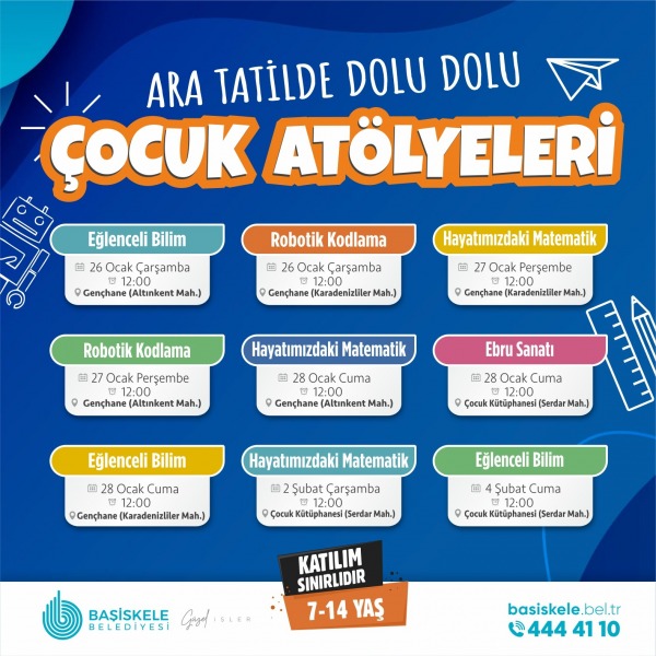 Yarıyıl Tatilinde Başiskeleli Çocuklar Atölyede Olacak