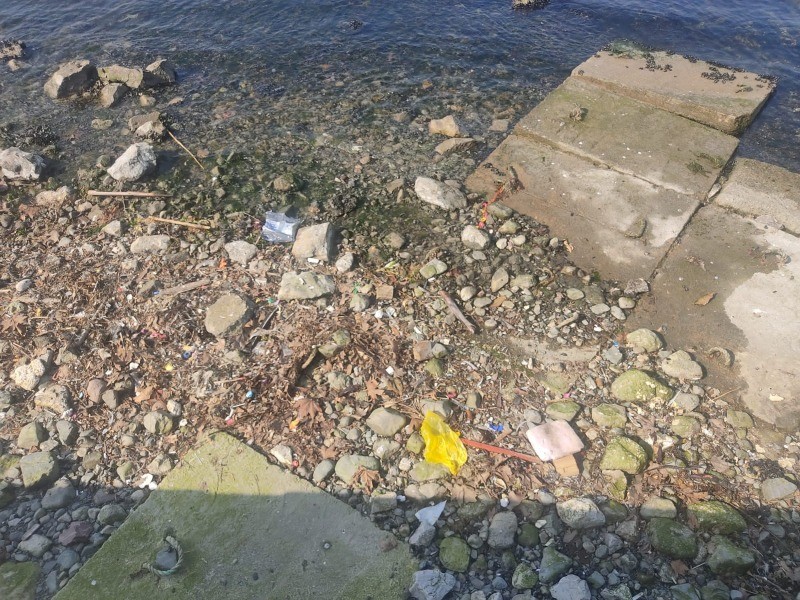Değirmendere’de deniz kenarına atılan çöpler tepki çekti