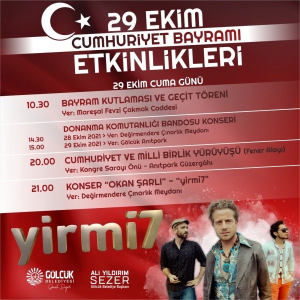 GÖLCÜK’TE CUMHURİYET BAYRAMI BİRÇOK ETKİNLİK İLE KUTLANACAK