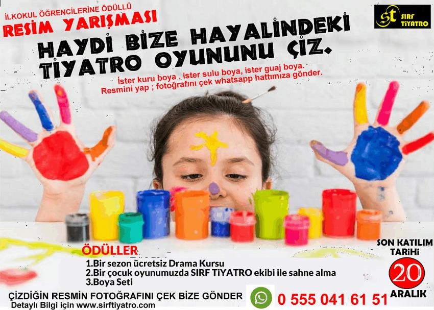 Sırf Tiyatro ilkokul çocukları için resim yarışması düzenliyor